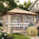 Outsunny 3.3 x 3.3 m Garden Gazebo with Shelves, UPF50+ Permanent Gazebo