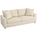 HOMCOM 212 Cm Upholstered Jumbo Cord Sofa Couch With Spring Cushion
