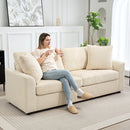 HOMCOM 212 Cm Upholstered Jumbo Cord Sofa Couch With Spring Cushion