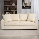 HOMCOM 212 Cm Upholstered Jumbo Cord Sofa Couch With Spring Cushion