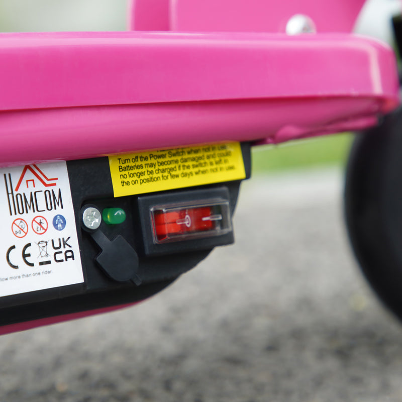 HOMCOM Folding Kids Electric Scooter for 7-14, Pink