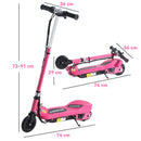 HOMCOM Folding Kids Electric Scooter for 7-14, Pink