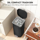 HOMCOM 30L Kitchen Bin, Pedal Bin with Lid, Removable Inner Bucket, Black