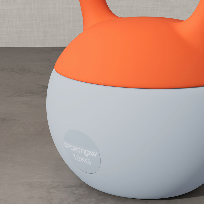 SPORTNOW Kettlebell W/ Soft Body And Non-Slip Handle, Orange And Grey