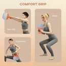 SPORTNOW Kettlebell W/ Soft Body And Non-Slip Handle, Orange And Grey