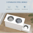 PawHut Raised Dog Bowls with Slow Feeder Mat & Semi-Auto Dispenser Function