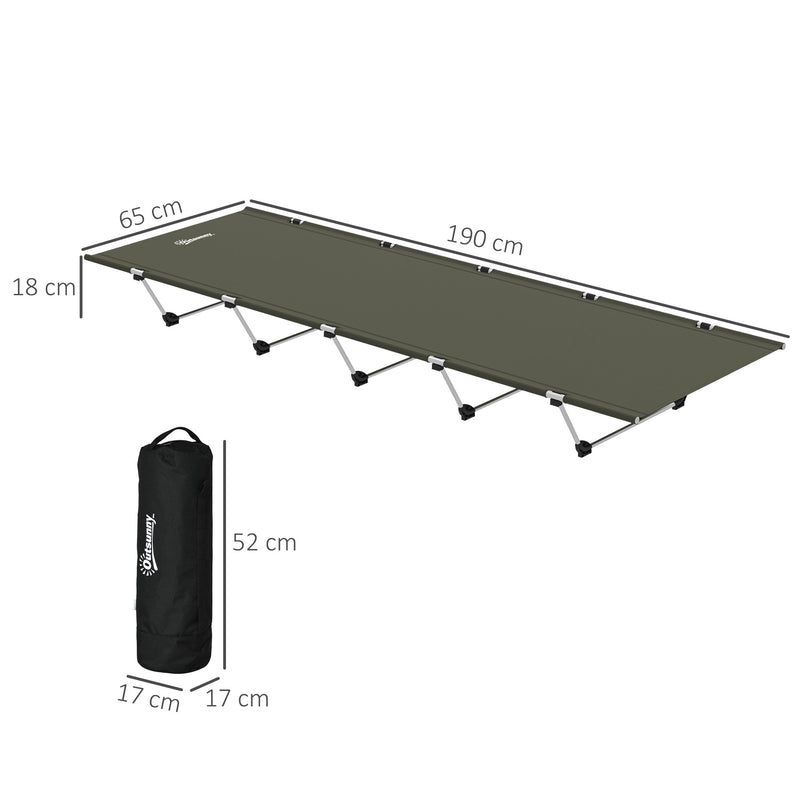 Outsunny Lightweight Camping Cot Portable Compact Sleeping Bed w/ Carry Bag