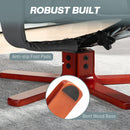 Recliner Chair With Footstool And Adjustable Backrest PU Armchair - Black, Brown, Grey