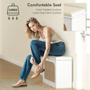 HOMCOM Boho Shoe Bench with Padded Seat and Flip-Drawer