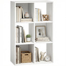 HOMCOM Industrial Storage Shelf, Bookcase, Bookshelf, White Wood Effect