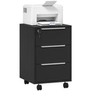 HOMCOM Modern 3-Drawer Locking File Cabinet Mobile Filing Cabinet