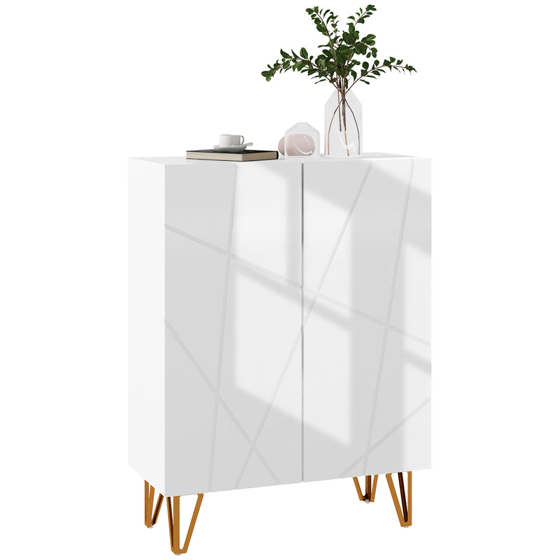 HOMCOM Shoe Storage Cabinet with Soft-Close Hinges and Adjust Shelves