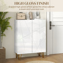 HOMCOM Shoe Storage Cabinet With Soft-Close Hinges And Adjust Shelves