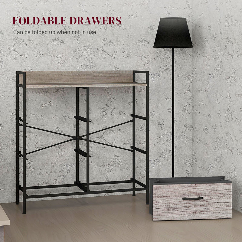 HOMCOM Bedroom Chest of Drawers 6 Drawer Dresser w/ Shelf, Grey Wood Effect