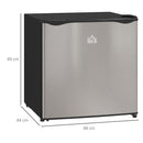 HOMCOM 46L Counter Top Fridge with Chiller Box Mini Fridge for Bedrooms Silver