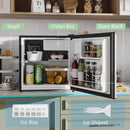 HOMCOM 46L Counter Top Fridge with Chiller Box Mini Fridge for Bedrooms Silver