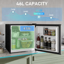 HOMCOM 46L Counter Top Fridge with Chiller Box Mini Fridge for Bedrooms Silver