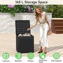 Weatherproof Patio Container With Lockable Lid For Patio - Brown
