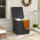 Weatherproof Patio Container With Lockable Lid For Patio - Brown