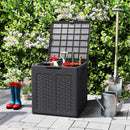 Weatherproof Patio Container With Lockable Lid For Patio - Brown