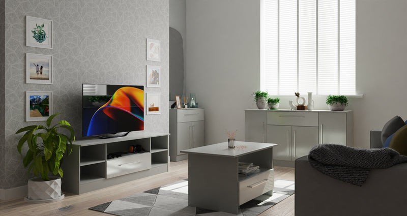 Wellington Ready Assembled Sideboard with 1 Drawer & 2 Doors  - Uniform Matt & Dusk Grey