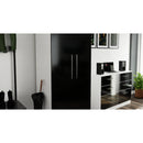 Wellington Ready Assembled Wardrobe with 2 Doors  - Black Matt & White