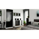 Wellington Ready Assembled Bedside Table with 2 Drawers  - Black Matt & White