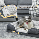 PawHut Dog Bed Calming Pet Bed Dog Mattress For Medium Dogs - Charcoal Grey/Brown