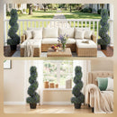 Artificial Lavender Topiary Tree With 315 Leaves And 315 Flowers, Set Of 2
