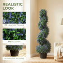 Artificial Lavender Topiary Tree With 315 Leaves And 315 Flowers, Set Of 2