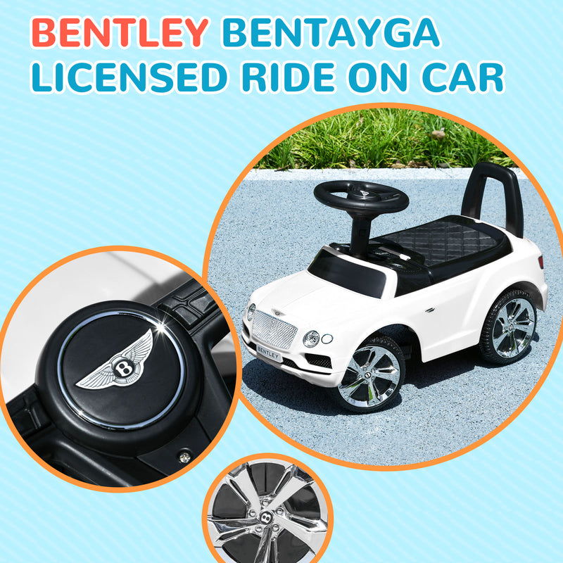 AIYAPLAY Bentley Licensed Ride On Car, Foot To Floor W/ Music Horn - White