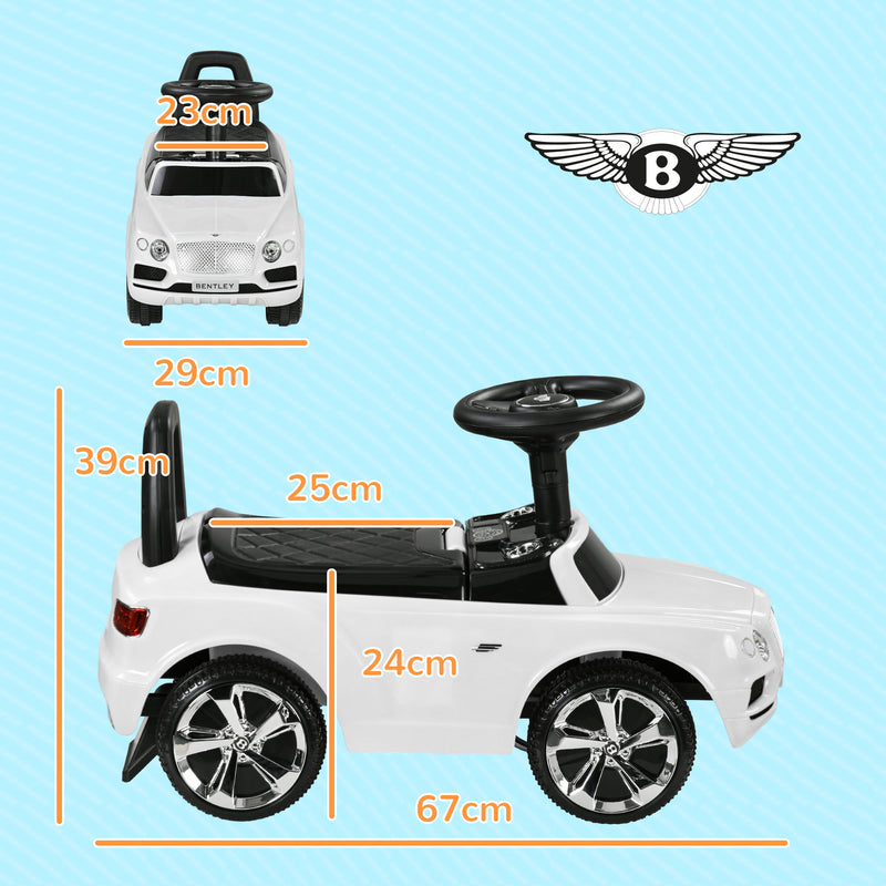 AIYAPLAY Bentley Licensed Ride On Car, Foot To Floor W/ Music Horn - White