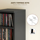 HOMCOM Set of 2 CD Storage Units DVD Shelf with Adjustable Shelves, Black
