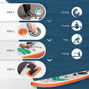 Outsunny Inflatable Paddle Stand Up Board, Adjustable Aluminum Paddle Non-Slip Deck Board, with ISUP Accessories & Carry Bag, 300L x 76W x 15H cm