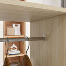 HOMCOM Mobile Double Open Wardrobe w/ Clothes Hanging Rail Colthing Natural