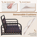 2-Person Outdoor Patio Hanging Chair with Cushions for Garden, Backyard-White