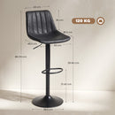 HOMCOM Bar Stools Set Of 2 Adjustable Swivel Bar Chairs With Backrest Black