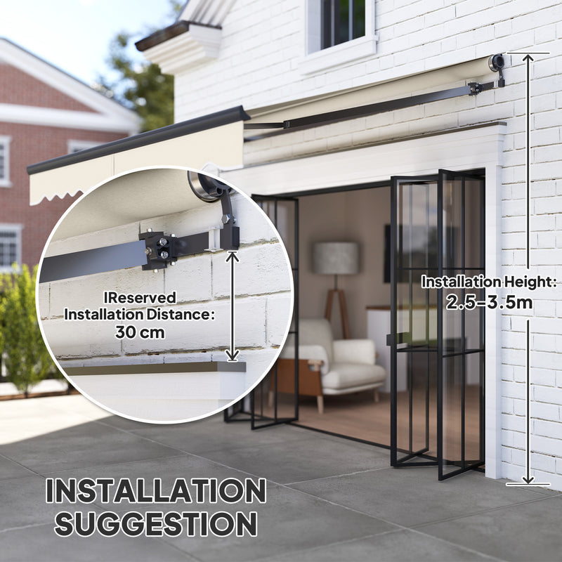 Outsunny 3 X 2.5m Electric Retractable Awning W/ Aluminium Frame
