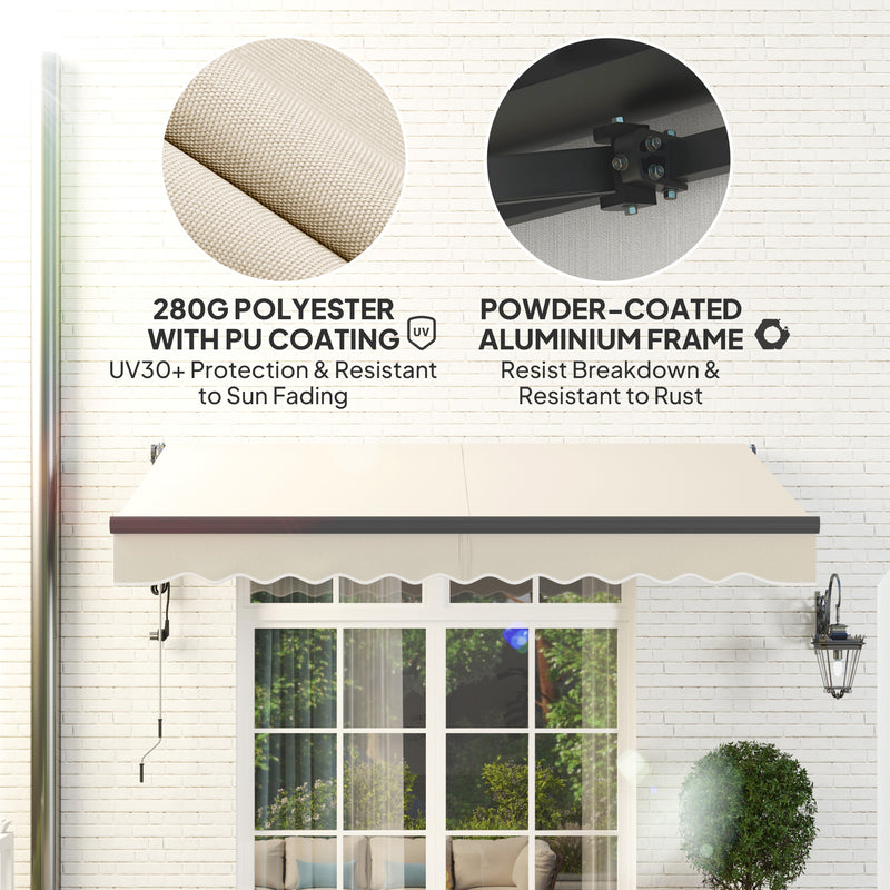 Outsunny 3 X 2.5m Electric Retractable Awning W/ Aluminium Frame