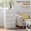 HOMCOM Bedroom Chest of Drawers, 5 Drawers Dresser, Drawer Unit, White