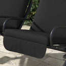 Outsunny Canopy Swing 2 Separate Relax Chairs w/ Handrails, Cup Holders