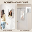 HOMCOM Jewelry Cabinet, Wall-Mounted Storage Cabinet With Mirror