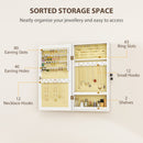 HOMCOM Jewelry Cabinet, Wall-Mounted Storage Cabinet With Mirror