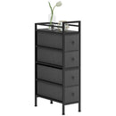 HOMCOM Narrow 4 Drawer Dresser with Steel Frame, Chest of Drawers, Black