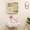HOMCOM Jewelry Cabinet, Wall-Mounted Storage Cabinet With Mirror