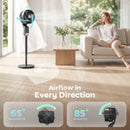 HOMCOM 20 DB Standing Fan For Bedroom, Pedestal Fan With Oscillating