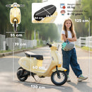 AIYAPLAY 24V Battery Powered Ride On Motorcycle With Manual Throttle, Beige