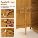 Wood Garden Storage Shed Outdoor Storage Cabinet With Lockable Barn Door-Yellow