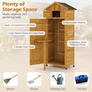Wood Garden Storage Shed Outdoor Storage Cabinet With Lockable Barn Door-Yellow