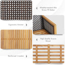 4-Piece Patio Acacia Wood Furniture Set with Removable Cushions-Grey